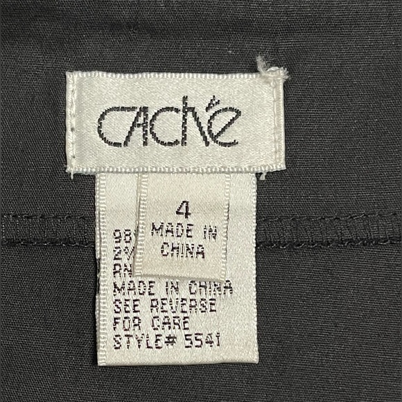 Cache Black & White Sequin Beaded Floral Pleated Mesh Skirt Size 4 - Picture 7 of 8